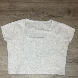 Brandy Melville Light Gray Crop Top